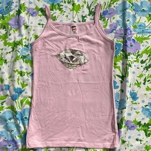 ACTUAL FLAWLESS DIAMOND LIGHT PINK TANK TOP STRAP WOMENS!